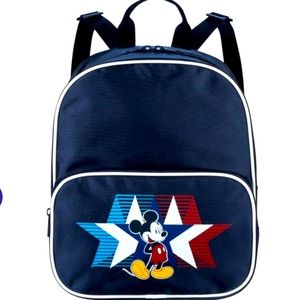 Disney backpack with Mickey Mouse and red, white, and blue star design